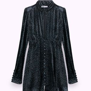 Zara Black and Blue Mini Dress